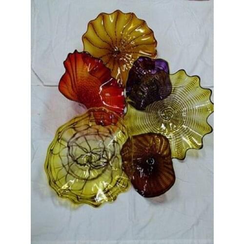 Art Decor Colored Murano Glass Wall Mount Light Modern Art Hanging Blown Glass Plate