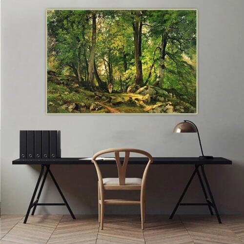 Ivan Shishkin《Beech Forest in Switzerland》Canvas Oil Painting Art Aesthetic Poster Picture Wall Hanging Decor Home Decoration