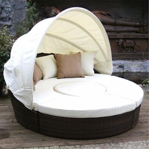 Freeshipping Lounger Outdoor Rattan Sofa Lying Bed Balcony Villa Outdoor PU Rattan Chairs Sets