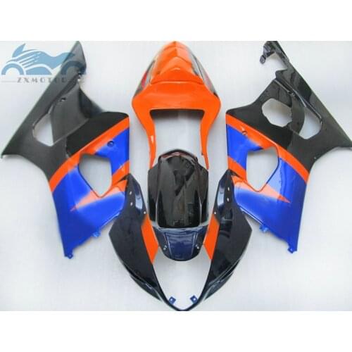 Free Custom Fairing kits for SUZUKI K3 GSX R1000 2003 2004 ABS motorcycle racing fairings kit GSXR1000 03 04 blue orange parts
