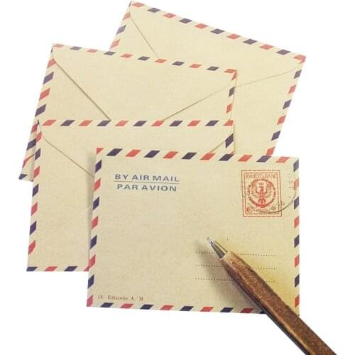 10pcs Envelope Kraft Paper Europe Style Retro Travel Small Gift Greeting Card Blessing Mini Blessing Student Stationery