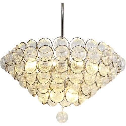 Living room chandelier fashion luxury modern simple glass hanging lamps creative designer model room restaurant led chandelier