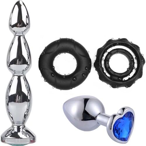 Heart shaped metal anal plug Sex Toys Stainless Smooth Steel Butt Plug Tail Crystal Jewelry Trainer For Women/Man Anal Dildo