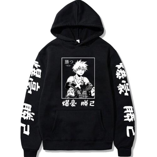 Hot My Hero Academia Hoodies Men Funny Japanese Anime Streetwear Harajuku Bakugou Katsuki Graphic Sweatshirts Unisex Tops Male