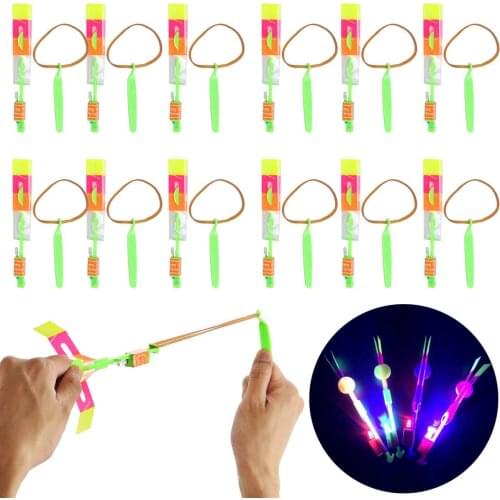 Set Children Toy LED Flier Flyer LED Rotating Amazing Light Arrow Plane Helicopter Flying Umbrella Kids Toys