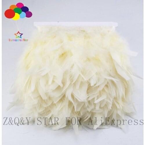 Natural turkey feather 10-15CM dyed milk white cloth edge DIY stage performance costume craft jewelry feather