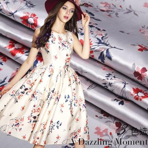 New arrival brocade polyester jacquard Floral element fabric for felt patchwork sewing DIY women dress tissue bag cloth