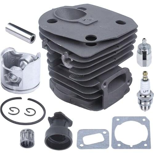 OOTDTY 44MM Nikasil Plated Chainsaw Cylinder Piston Gasket Replacement Parts Kit for husqvarnas 350 351 353 346XP with Intake