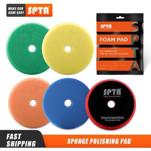 Bulk Sales) SPTA 3"(80mm)/5"(125mm)/6"(150mm) Car Spong Buffing Polishing Pads & Buffing Pads For DA/RO/GA Car Buffer Polisher