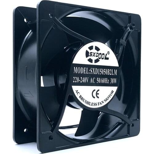 IP67 waterproof AC 220V-240V SXD15050B2LM 150*50mm 150mm 15cm metal frame axial case cooling fan