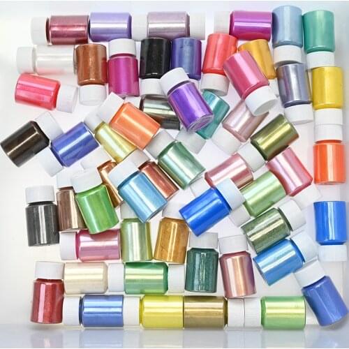 Mica Powder 12 Colors (Each 10g / 0.35oz), Used for epoxy Resin, Nail Polish, high-Grade Cosmetic Grade mica Pigment Powder