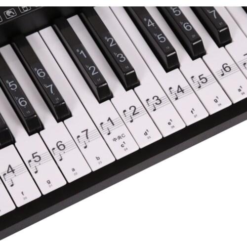 Transparent piano keyboard stickers electronic piano keyboard staves notched spectrum key stickers 88 keys