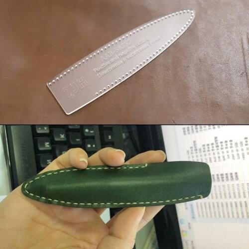 DIY Leather Pen Cap Clear Acrylic Templater Sewing Pattern Mould Handmade Leather Product Design Stencil