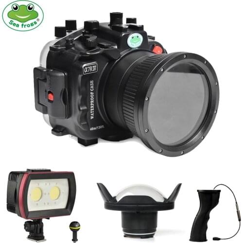 Seafrogs 40M/130FT Underwater Camera Housing Case For Sony A7R IV Waterproof Video Light Wire Angle Dome Port kit for Sony A7RIV