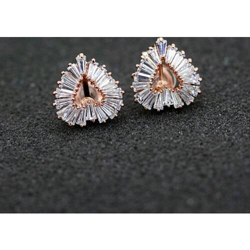 11.11 New Fashion Heart Shape Design Cubic Zircon Clip On Earrings without Piercing Stylish Bijoux for Women Daily Dress Classic