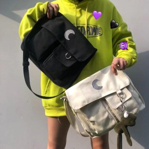 Shoulder Bag Student Postman Female Crossbody Bags Japanese-style Handbags For Women Moon Art Canvas Bag Bags For Women Сумки