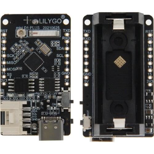 T-OI PLUS Module LILYGO ESP32-C3 V1.0 16340 Rechargeable With Battery Holder Compatible With BLE Wi-Fi Development Board