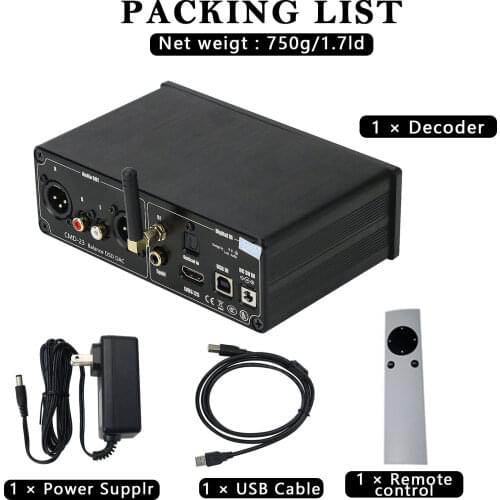 TZT Dual ES9038Q2M Bluetooth 5.0 DAC Full Balanced Headphone Amplifier Audio Decoder DSD512 For XMOS LDAC