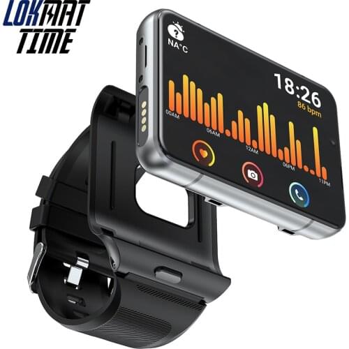 Lokmat Android 9.0 Smart Watch 2.88 Inch Big Screen RAM 4G ROM 64G Wifi Bluetooth 5.0 Dual Camera 13 Megapixel Separate Straps