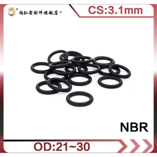 Nitrile Rubber O-Ring 20PCS/lot NBR Sealing CS 3.1mm OD21/22/23/24/25/26/27/28/29/30mm O-Ring Seal Gasket Ring
