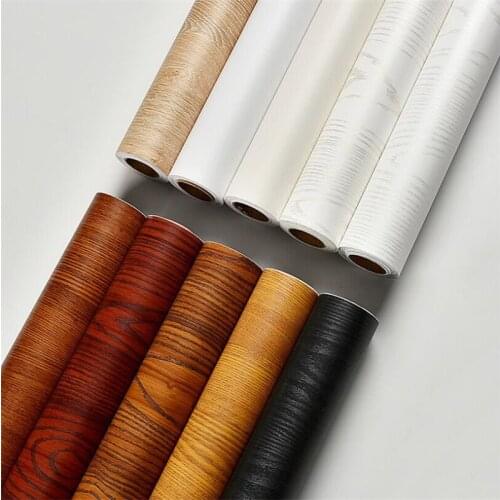 Beibehang Creative living room bedroom waterproof wood grain sticker Boeing film self-adhesive cabinet door furniture renovation