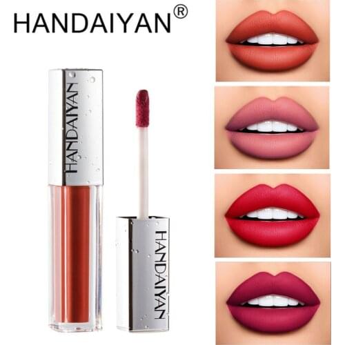 HANDAIYAN 12 Colors Liquid Lipstick Tint Velvet Matte Lipsticks Long Lasting Moisturizer Nude Lips Make Up Cosmetic Lip Gloss