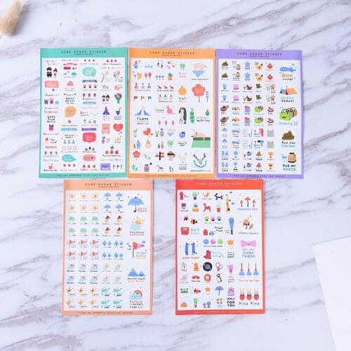 1 Set Cute Paper Stickers For DIY Po Album Scrapbook Calendar Diary Set
