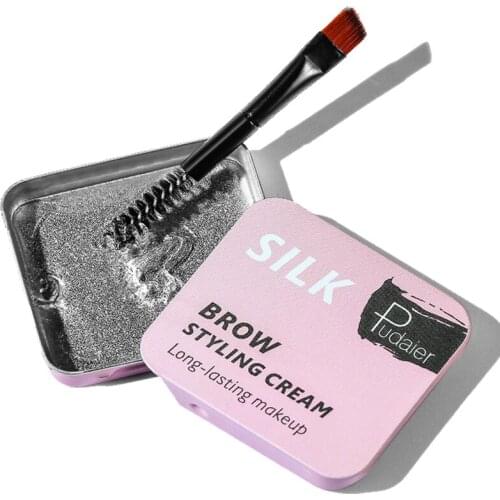 1pc Eyebrow Gel Waterproof Long-lasting 3D Eyebrow Styling Soap Fluffy Brows Makeup Sculpt Wax Cosmetics Soft Brush Pink Packing