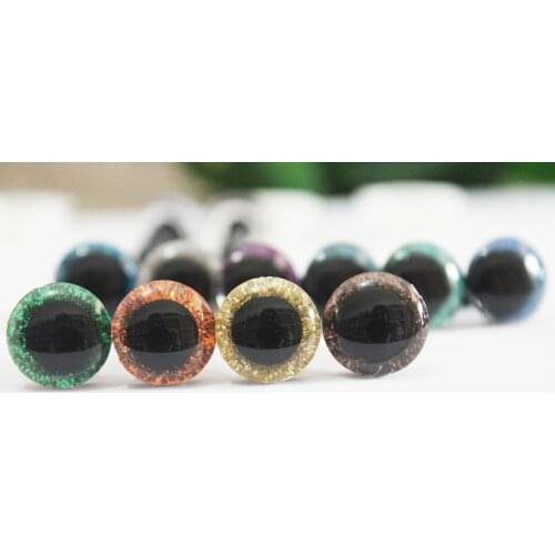 1000pcs/lot--new 9mm 12mm tiny 3D clear safety eyes + glitter fabric+ washer for diy puppet--color option