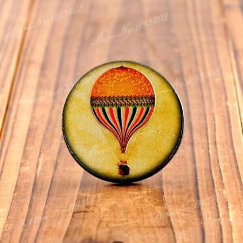 2Pcs 45mm Fire balloon 3D Embossed Big Round Handmade Wood Cut Pendant make Necklaces, Bracelets,Brooch-(WIB-55)