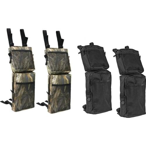 2 Pcs Outdoor ATV Rear Carrier Frame Side Bag Multi-Function Snowmobile Panniers with Fixed Strap Large Capacity Storage