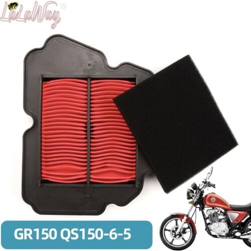 2pieces Motorcycle Air Filter Motor Bike Intake Cleaner For SUZUKI GR150 QS150-6-5 ，29j0 PP-T30
