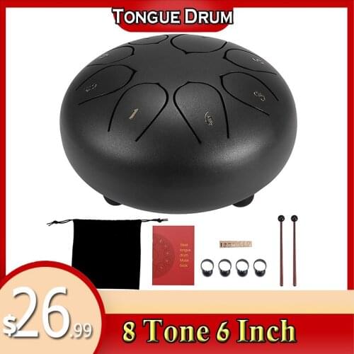 8/6 Tune Tongue Drum 6 Inch Steel 8 Tune Tongue Drum Kits With Drumstick Finger Cots Drum Bag Instruments Accessories
