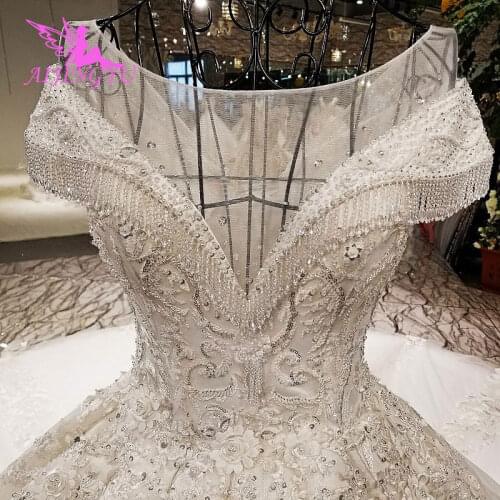 AIJINGYU Luxury Wedding Dress As Gowns Ball 2021 2020 Modern Shiny Robe Size Plus Gown Folk Wedding Dresses Usa