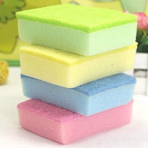 Household Dish Wash Cleaning Sponges Universal Sponge Brush Set Kitchen Clean Tools Scrubbing Scouring Pad Random Color