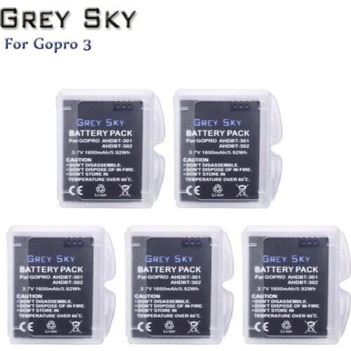 For Go Pro HERO 3+ batteries AHDBT-301 bateria Li-ion Battery AHDBT301 for GoPro HERO3 3+ accessories
