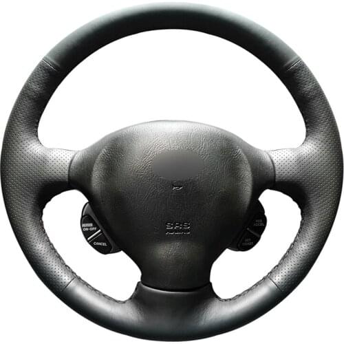 For Hyundai Santa Fe 2000 2001 2002 2003 2004 2005 2006 Black PU Artificial Leather Car Steering Wheel Cover