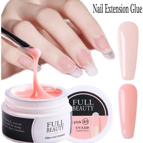 15ml Nail Extension Gel Acrylic White Clear Pink Quick Building Gel For Nails Finger Prolong Form Tips Manicure Nail Tools
