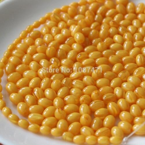 100pcs 6mmx8mm Wholesale high imitation beeswax Rice shape ornament Bracelets jewelry DIY accessories C070