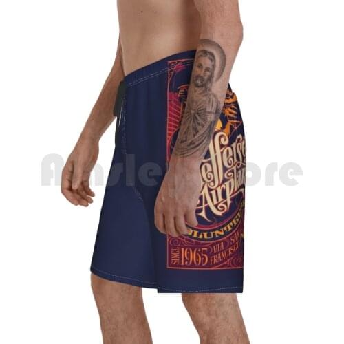 Jefferson Airplane Beach Shorts Men Beach Pants Swim Trunks Music Psychedelic Roll Hippie San Francisco Haight