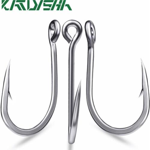 KATYUSHA 20Pcs Circle Carp Eyed Fishing Hooks 1/0-13/0# Ring Eye Sharpended Fishhooks Fishing Hooks Single Jig Fish Hooks Tackle