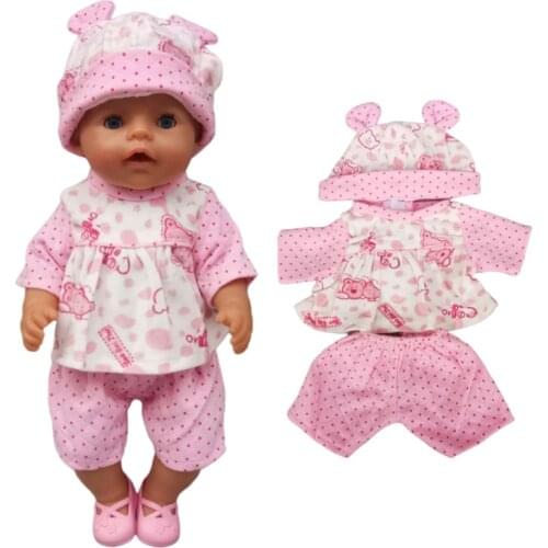 Doll Clothes 18" Dolls Coat Outfit Set Fit for 43cm Baby Doll Clothes Dress Wear Doll Accessories