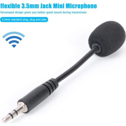 Mini 3.5mm Jack Flexible Capacitance Microphone Mic for Mobile Phone PC Laptop Improved Design Standard Plug and Play