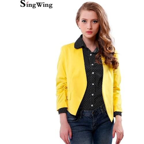 Fashion Women Short Coats Candy Color Casual Jackets Three Quarter Sleeve Slim Type Lady Suits