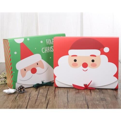 Cartoon Christmas Santa Claus Paper Gift Packaging Boxes Christmas Party Favor Box Bag Home Party Supplies LX2479