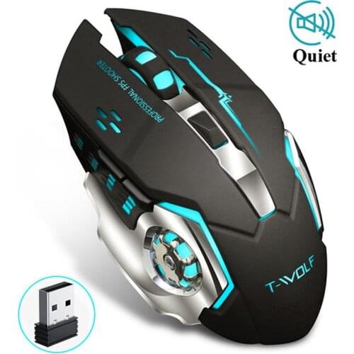 Computer Mouse Rechargeable Wireless LED Backlit Mouse USB Ergonomic Silent Gaming Mouse Gamer Mice