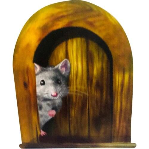 Scaredy 3d Mouse Wall Sticker Mouse In A Hole Wall Decal Funny Real Mouse Cute Animal Pattern Stickers Wallpaper Decor L3