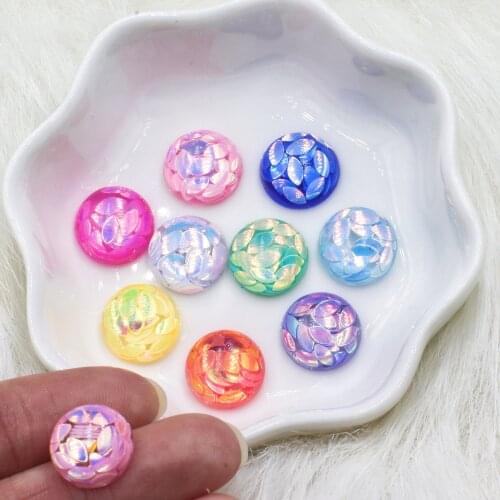 New 25pcs 12mm round petal sequin filled Crystal diy Flatback resin rhinestone material hairpin earrings jewelry accessories