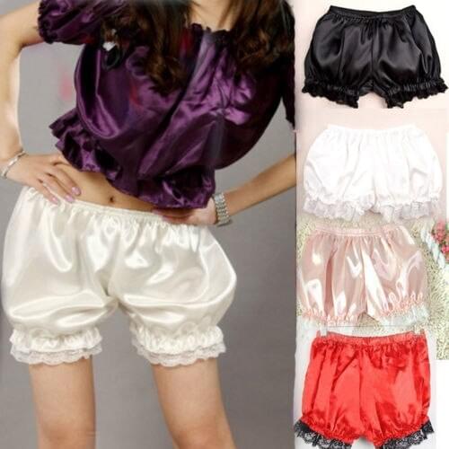 New Chic Lolita Style Cosplay Lace Women Bubble Bloomer Under Pants Safety Shorts Elastic three pants black white Short pajamas