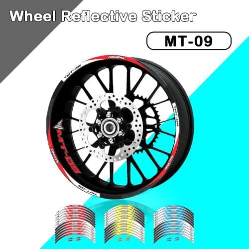 Strips Motorcycle Wheel Tire Stickers Car Reflective Rim Tape Motorbike Bicycle Auto Decals FOR YAMAHA MT09TRACER FJ09